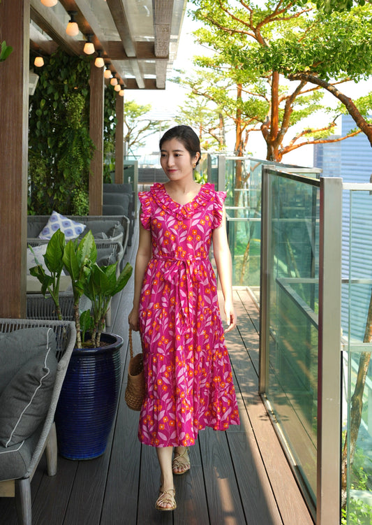 Phoebe Dress - Garden Fuschia