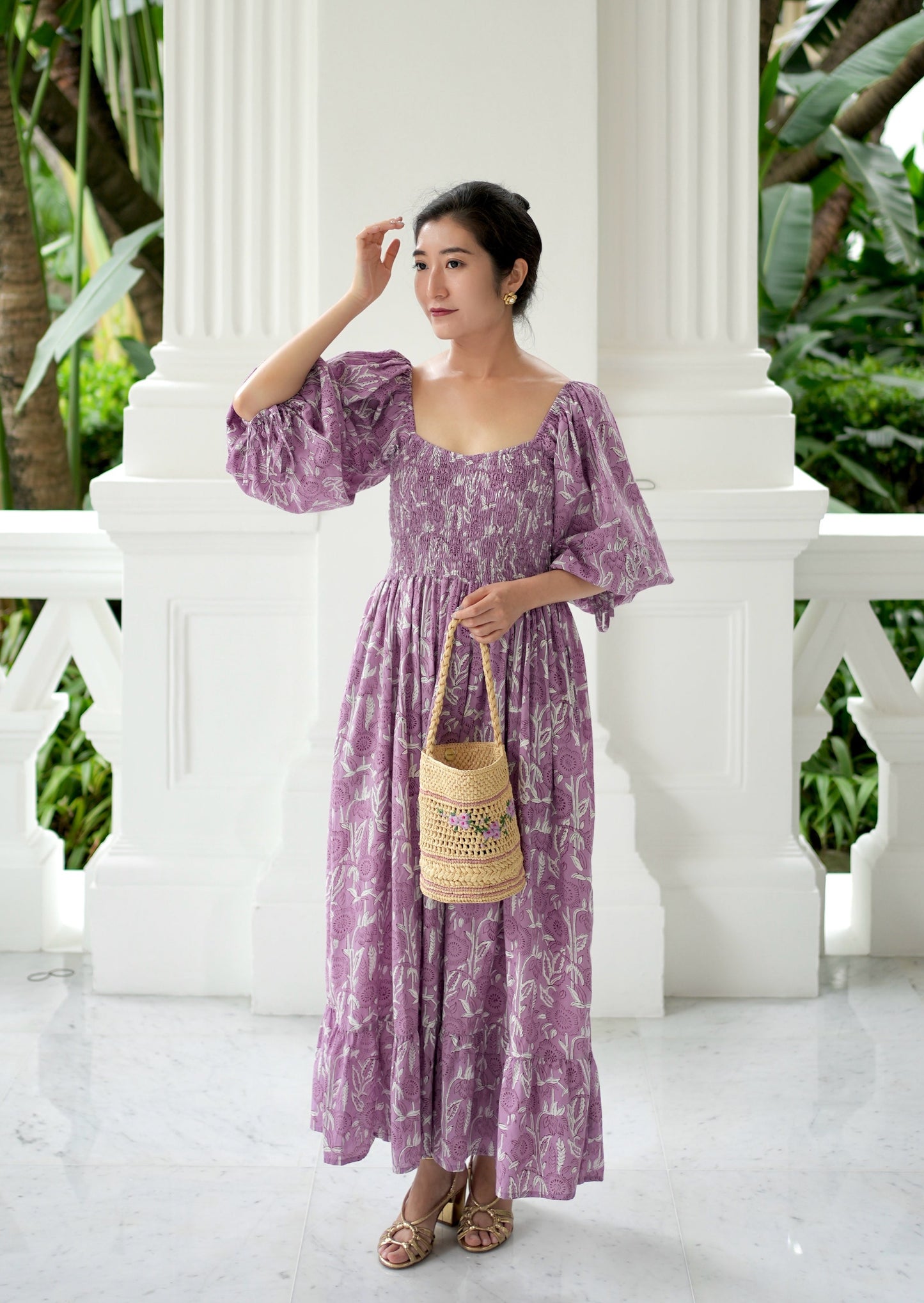 Renee Puff Sleeve - Lilac Floral